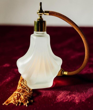 Vintage Frosted Glass Perfume Atomizer Bottle Art Deco Style Gold Tassel Vanity Decor – Functional